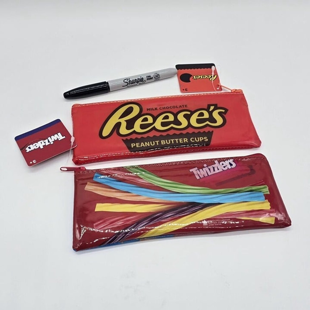 Reese’s & Twizzlers Pencil Case Set 2 Novelty Zip Pouches - Picture 3 of 5